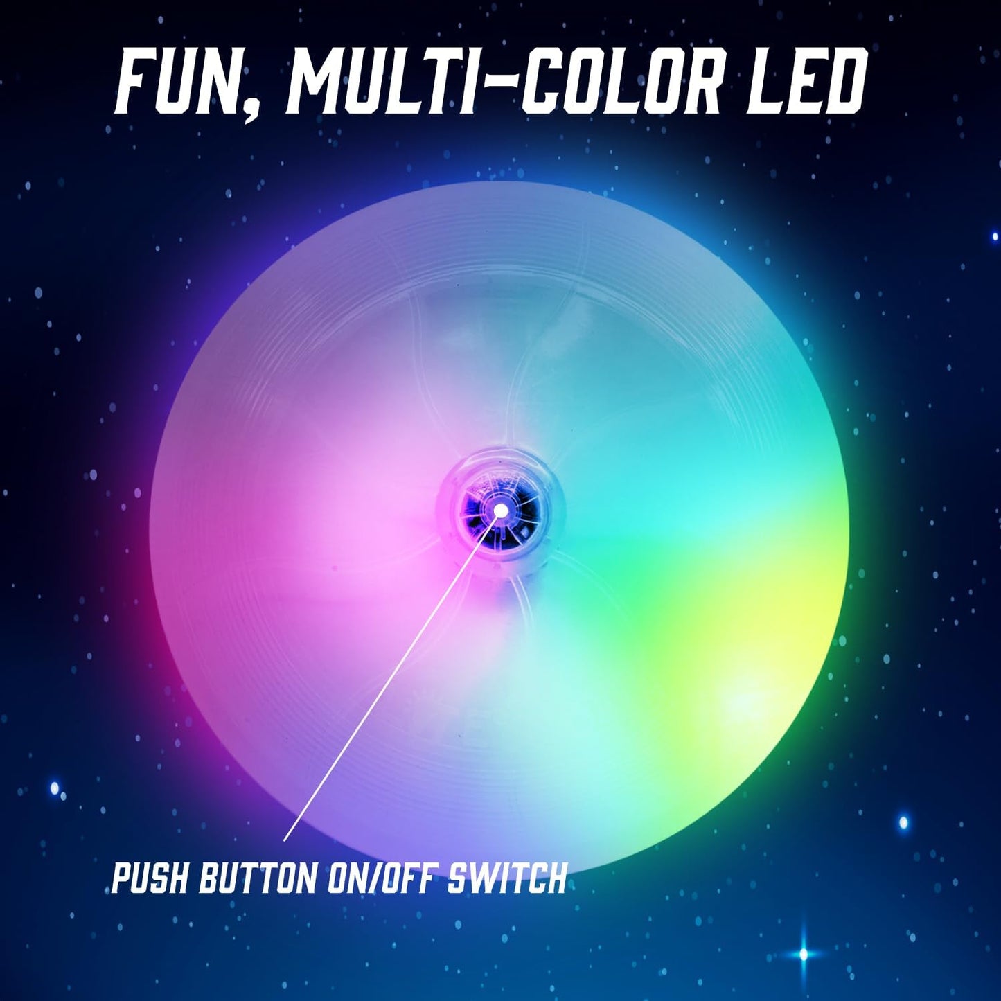 Lite N Bite LED Flying Disc - Light Up Dog Disk with Multi-Color LED, Batteries Included