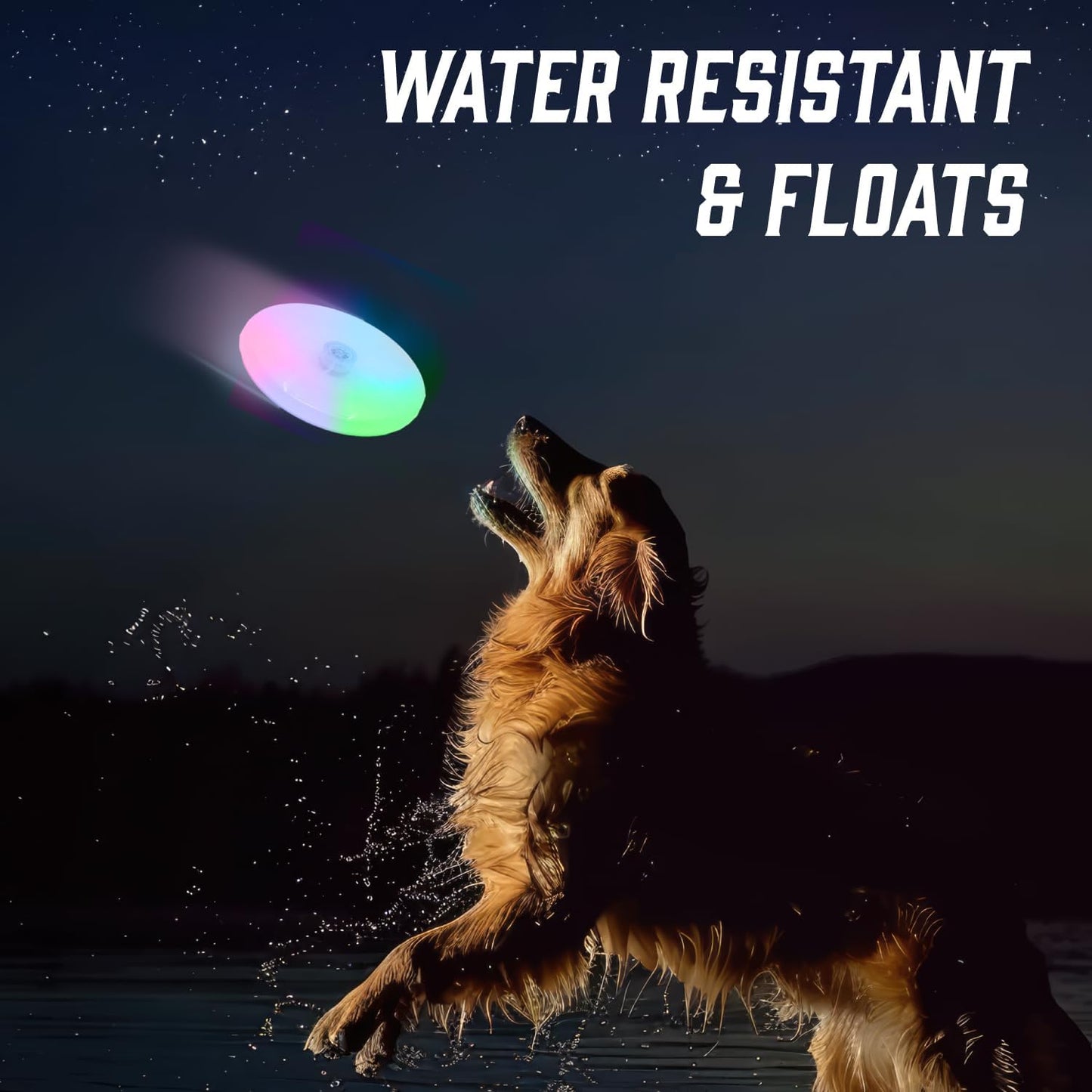 Lite N Bite LED Flying Disc - Light Up Dog Disk with Multi-Color LED, Batteries Included