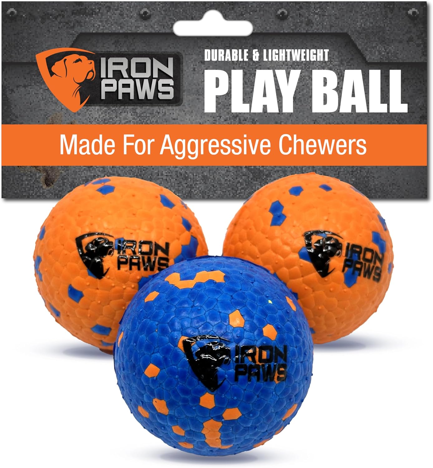 Indestructible Dog Ball 3 Pack Iron Paws