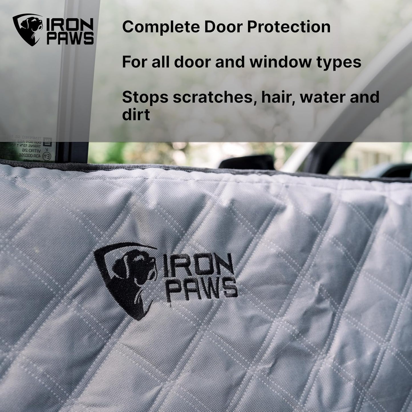 Dog Seat Cover for Full-Size Trucks & SUVs – Heavy-Duty Waterproof Back Seat Protector with Door Shields (Large, Gray)