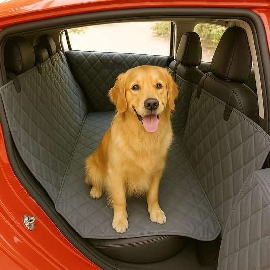 Dog Hammock Car Back Seat Cover – Medium, Waterproof with Door Protection – Gray