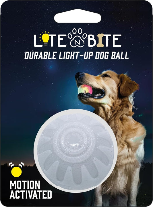 LED Light Up Dog Ball - Bounce-Activated Light Up Dog Ball with Replaceable Batteries, Color Changing LED, for All Breeds