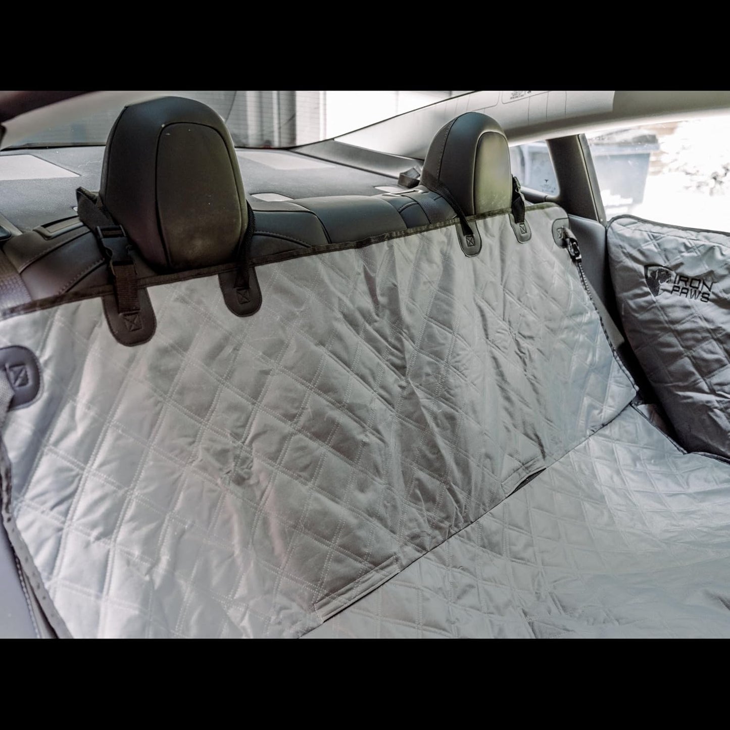 Dog Hammock Car Back Seat Cover – Medium, Waterproof with Door Protection – Gray