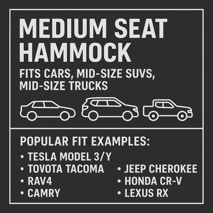 Medium Waterproof Hammock Dog Seat Cover for Mid-Size SUVs and Cars
