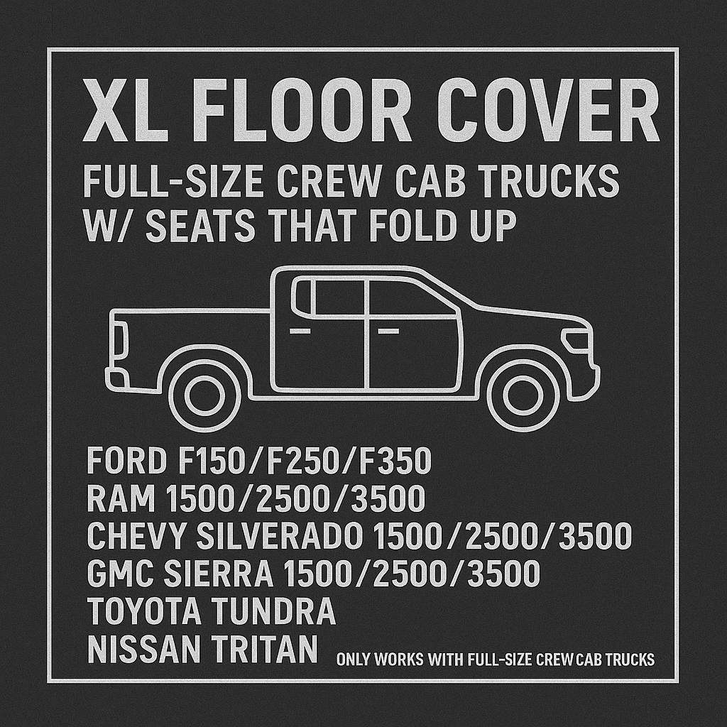 XL Floor Cover for Full Size Crew Cab Trucks with Fold Up Seats